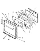 Oven door, frameless