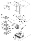 Freezer shelves and light
