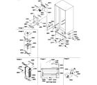 Amana SX322S2W-P1307302WW drain system, rollers, and evaporator assy diagram