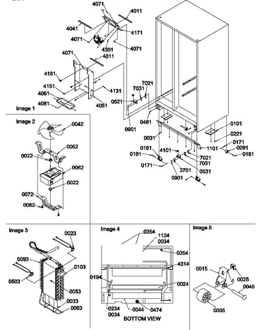 Drain system, rollers, and evaporator assy