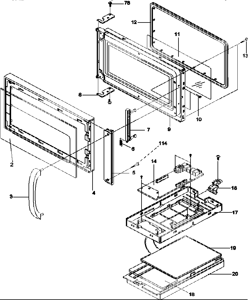 Door and control panel