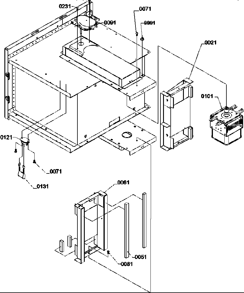 Magnetron/stirrer motor