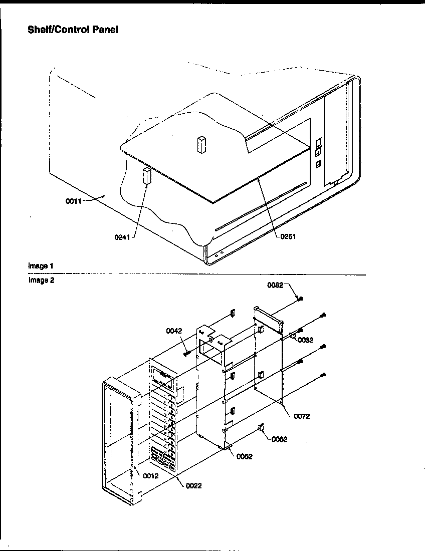 Shelf/control panel