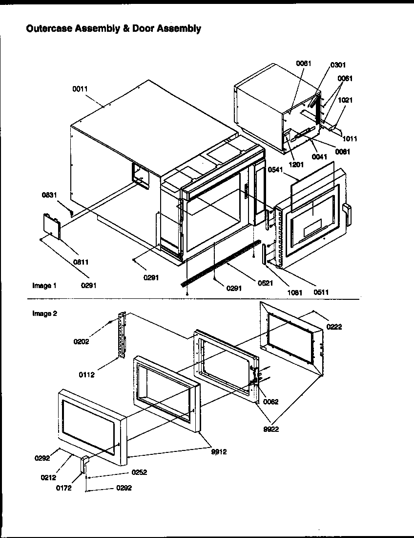 Outercase assembly and door assembly