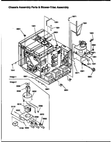 Chassis assembly parts and blower-triac assembly