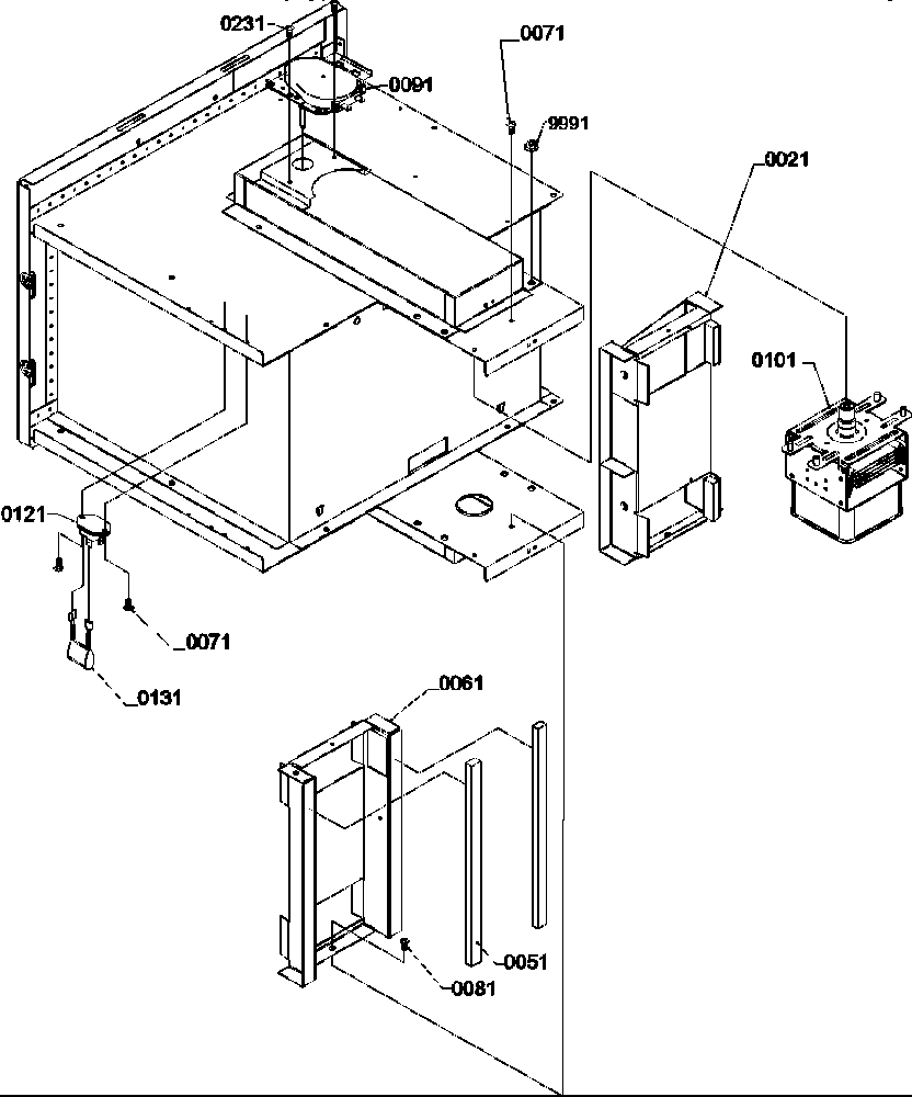 Magnetron/stirrer motor