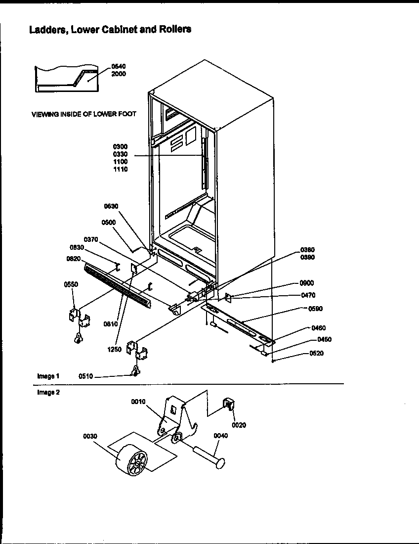 LADDERS, LOWER CABINET AND ROLLERS (TRI18TL/1303202WL)