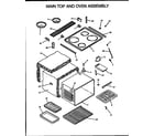 Amana CC24/P1133332N main top and oven assembly diagram