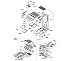 Amana TN22AL-P1300703WL interior cabinet and drain block assembly diagram