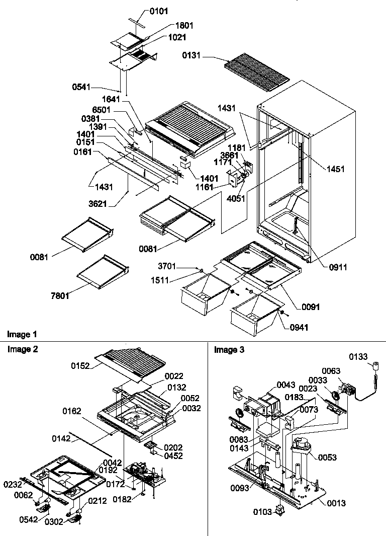Interior cabinet and drain block assembly