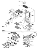 Interior cabinet and drain block assembly