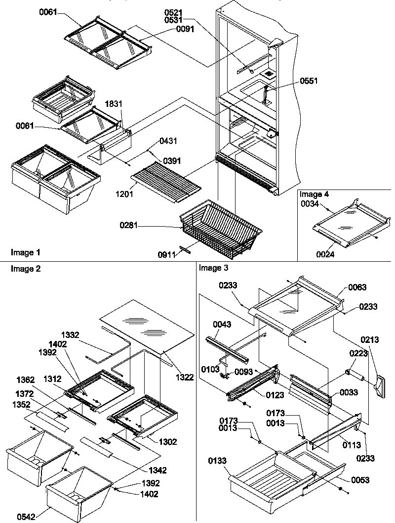 Shelving assemblies