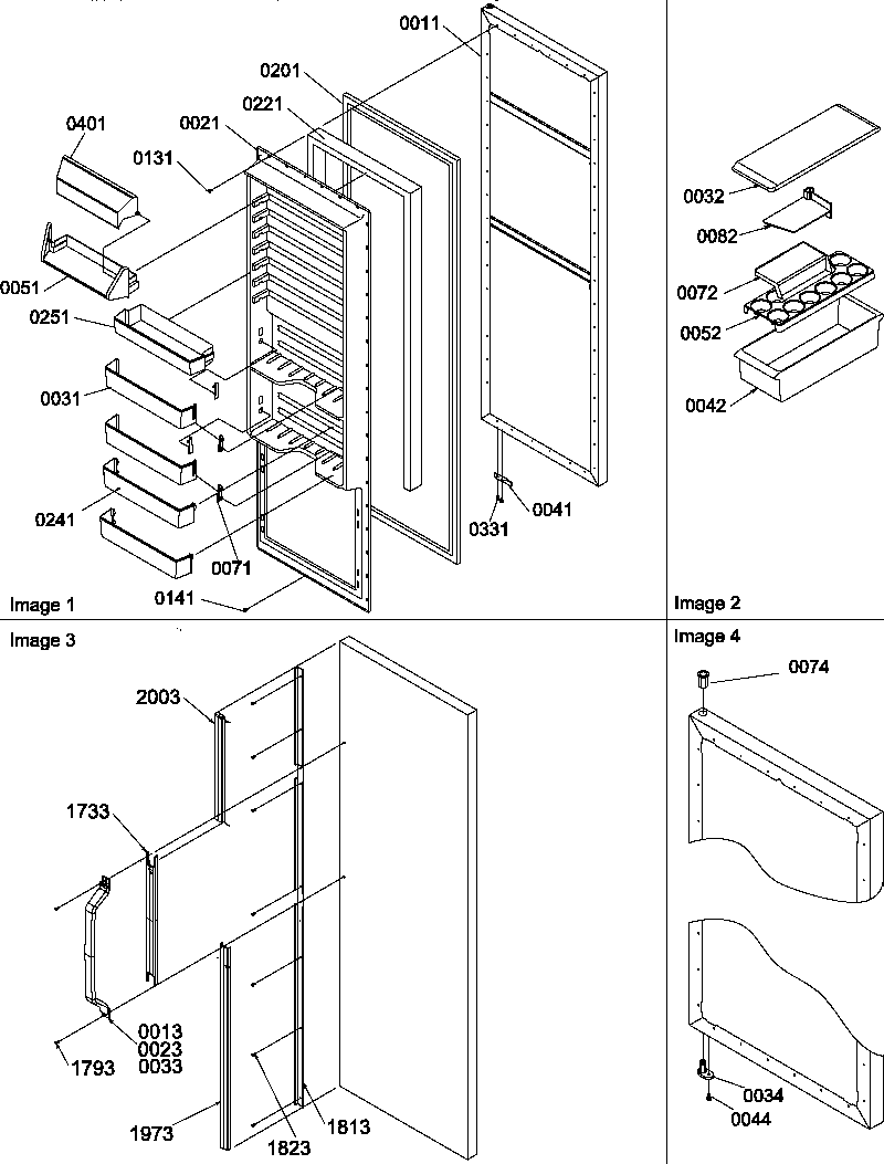 REFRIGERATOR DOOR AND ACCESSORIES