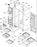 Refrigerator/freezer shelves, lights, and hinges