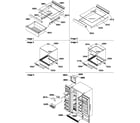 Amana SSD522SBW-P1184705WW shelves, deli, crisper assemblies and toe grille diagram