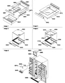 Shelves, deli, crisper assemblies and toe grille