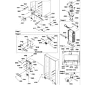 Amana SSD522SBW-P1184705WW drain system, rollers, and evaporator assy diagram
