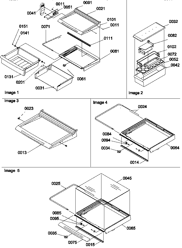 Shelves, deli, and crisper assemblies and accessories