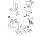 Amana SB520TW-P1308601WW drain system, rollers, and evaporator assy diagram