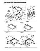 Deli, shelves, crisper assemblies and accessories