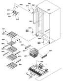 Freezer shelves and light