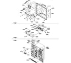 Amana SRD522TW-P1309903WW ice & water cavity, elect bracket assy & toe grille diagram