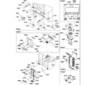 Amana SRD522TW-P1309903WW drain systems, rollers, and evaporator assy diagram
