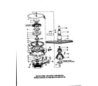 Caloric DCS-416-1W motor, pump, and spray arm details diagram