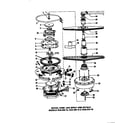Caloric DCS-416-1W motor, pump, and spray arm details diagram