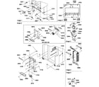 Amana SRDE528SBW-P1184905WW drain systems, rollers, and evaporator assy diagram