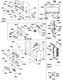 Drain systems, rollers, and evaporator assy