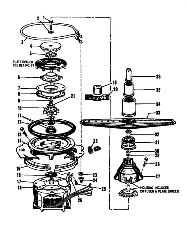 Motor, pump & spray arm details (dcr-211-1a-om) (dcr-211-1c-om) (dcr-211-1h-om) (dcr-211-1l-om) (dcr-211-1w-om) (dcr-225-1a-om) (dcr-225-1c-om) (dcr-225-1h-om) (dcr-225-1l-om) (dcr-225-1w-om) (dcs-211-1a) (dcs-211-1c) (dcs-211-1h) (dcs-211-1l) (dcs-211-1w