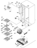 Freezer shelves and light