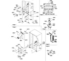 Amana SRD325S5W-P1307203WW drain system, rollers, and evaporator assy diagram