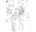 Amana RFS11MPLWT-P1300302M outer cabinet/control panel diagram