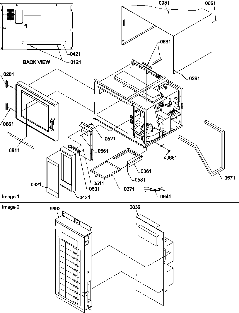 Outer cabinet/control panel