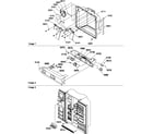 Amana SRDE327S3W-P1307106WW ice & water cavity, elec bracket assy, & toe grille diagram