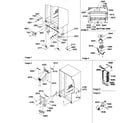 Amana SRDE327S3W-P1307106WW drain systems, rollers, and evaporator assy diagram