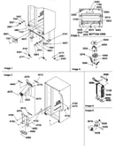 Drain systems, rollers, and evaporator assy