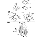 Amana SXD322L-P1305703WL shelves/deli, crisper assemblies & toe grille diagram
