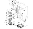 Amana SXD322L-P1305703WL freezer shelves & light diagram