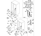 Amana SXD322W-P1305703WW drain systems, rollers, & evaporator assy diagram