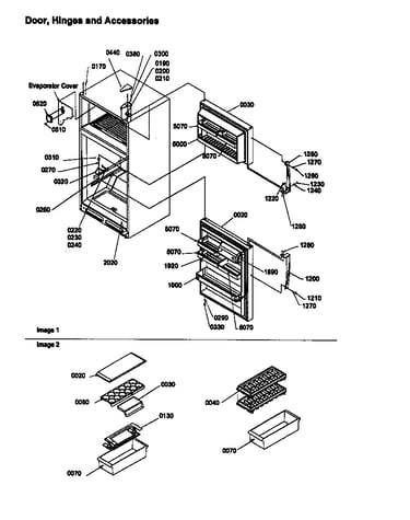 Door, hinges and accessories