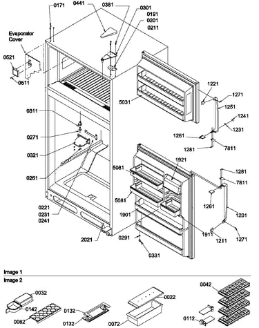 Door, hinges and accessories