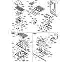 Amana TR18TE-P1303102WE interior cabinet and drain block assembly diagram