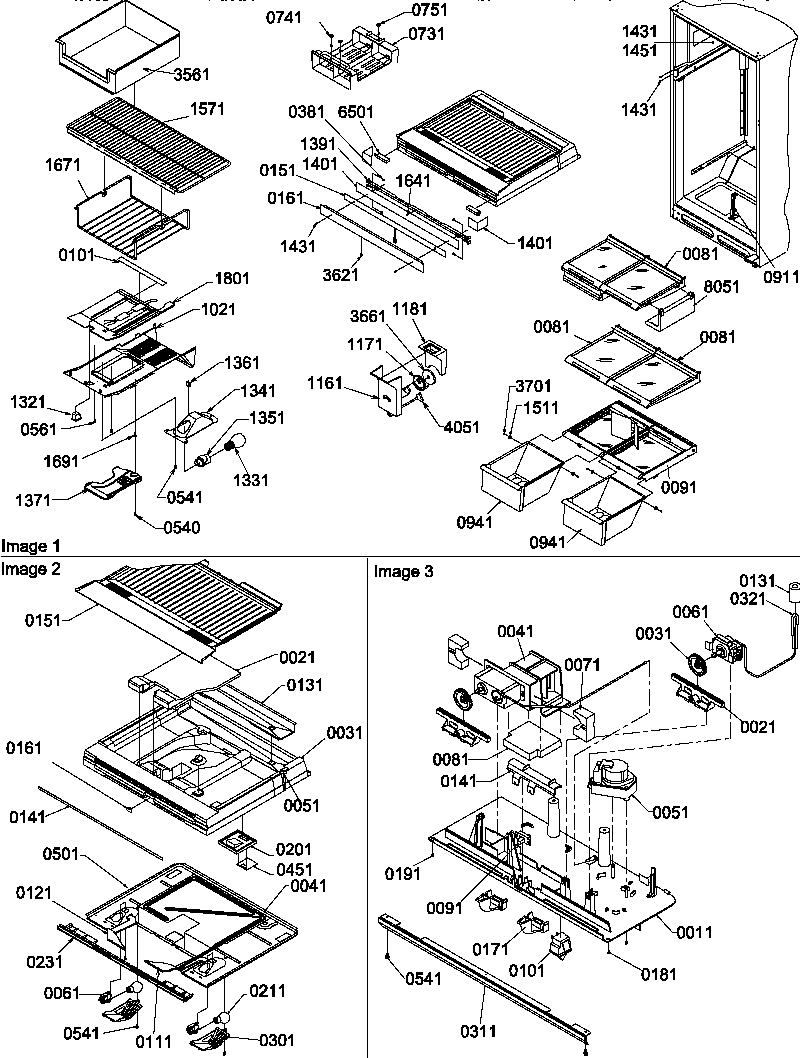 INTERIOR CABINET AND DRAIN BLOCK ASSEMBLY