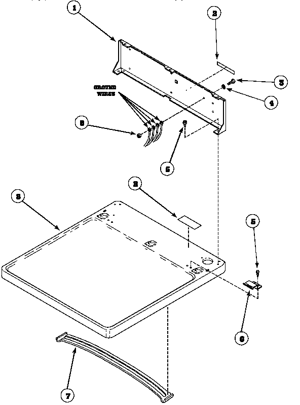 Cabinet top and control hood rear panel