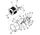 Amana LTA85AW/PLTA85AW inner basket, trunnion, bearing housing and pully diagram