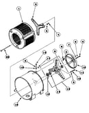 Inner basket, trunnion, bearing housing and pully