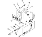 Amana LTC85AW/PLTC85AW inlet hose, mixing valve and dispenser hose diagram